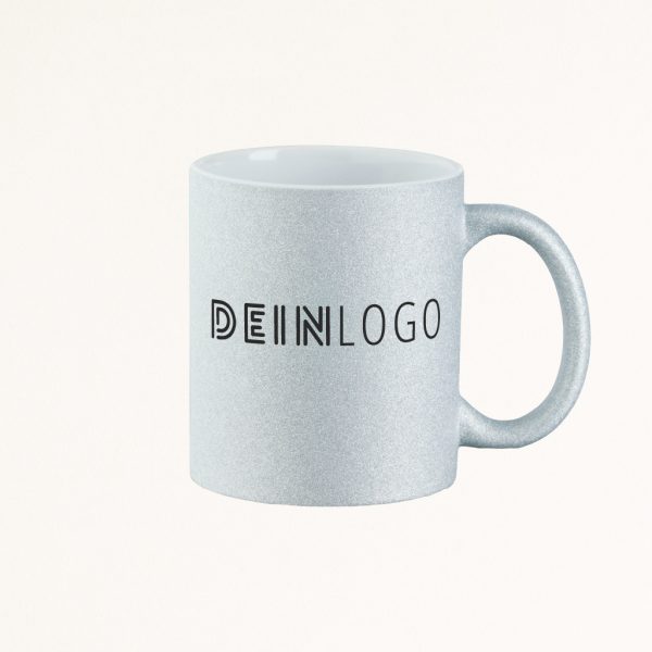 Tasse Glitzer mit Logo bedrucken