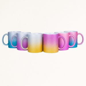 Tasse Glitzer Verlauf mit Logo bedrucken