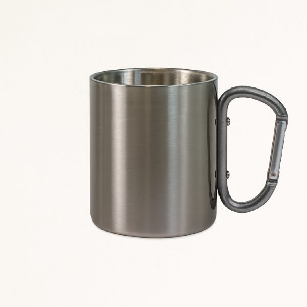 Karabiner Edelstahlbecher mit Logo bedrucken Tasse