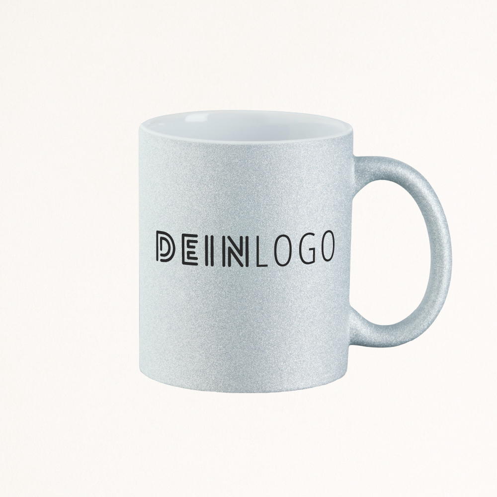 Tasse Glitzer mit Logo bedrucken