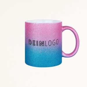 Tasse Glitzer Verlauf mit Logo bedrucken