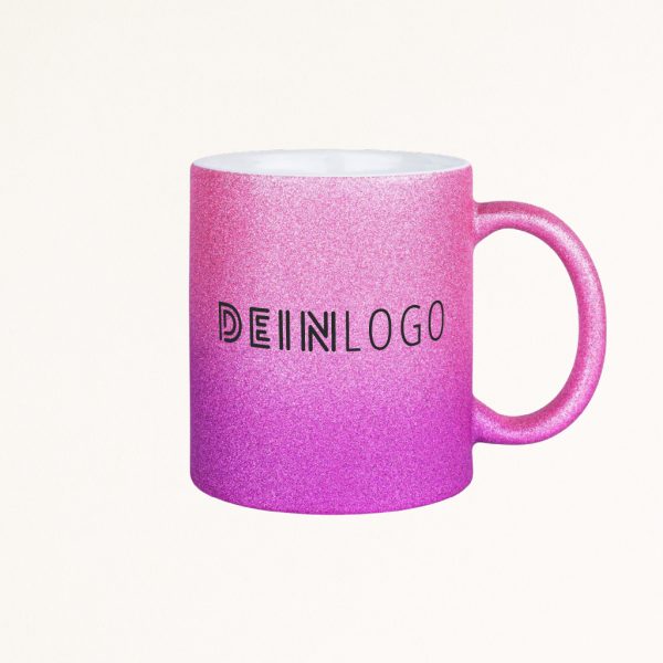 Tasse Glitzer Verlauf mit Logo bedrucken
