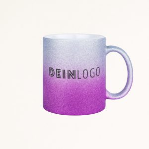 Tasse Glitzer Verlauf mit Logo bedrucken