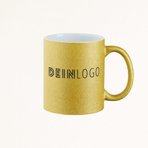 Tasse Glitzer mit Logo bedrucken
