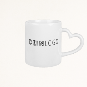 Tasse Herzhenkel mit Logo bedrucken