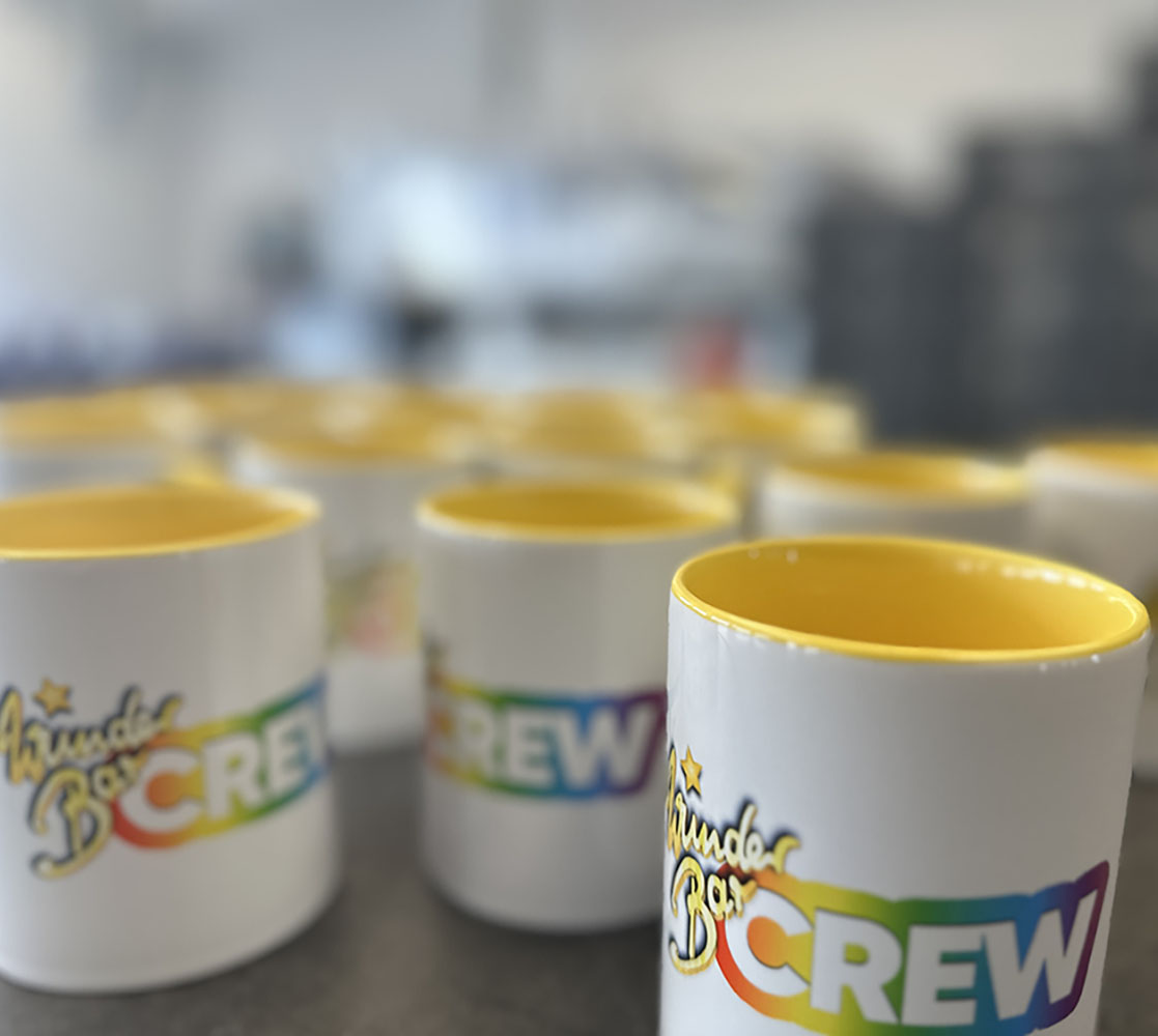 Wunderbar Hamburg Tasse Zweifarbig mit Logo bedrucken