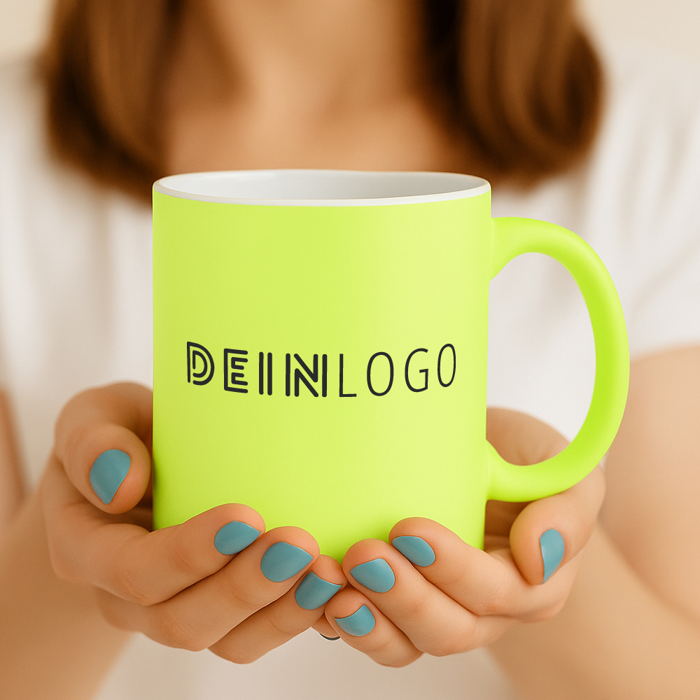 Tasse Neon mit Logo bedrucken
