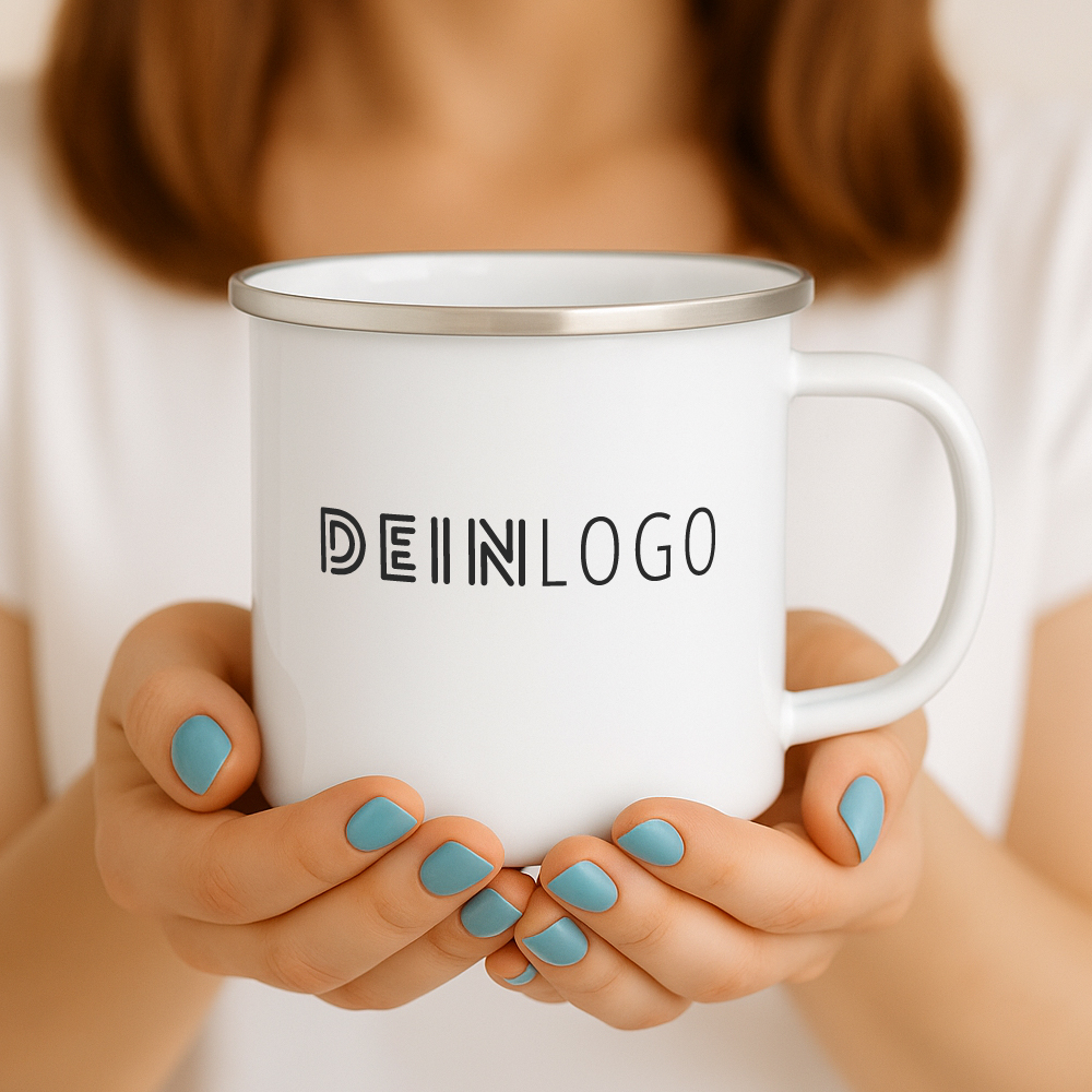 Emaille Becher mit Logo bedrucken