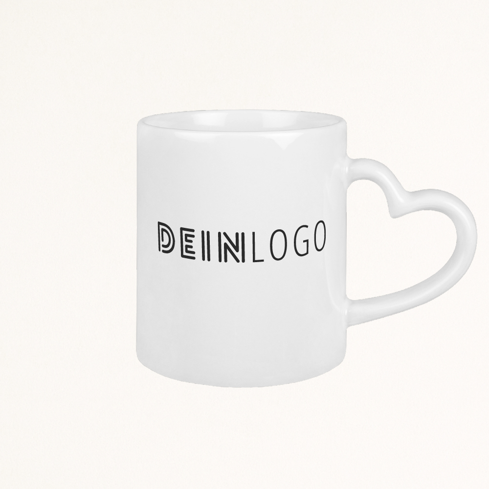 Tasse Herzhenkel mit Logo bedrucken