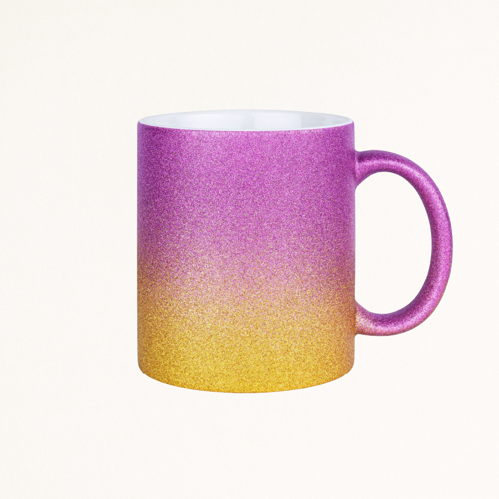 Tasse Glitzer Verlauf mit Logo bedrucken