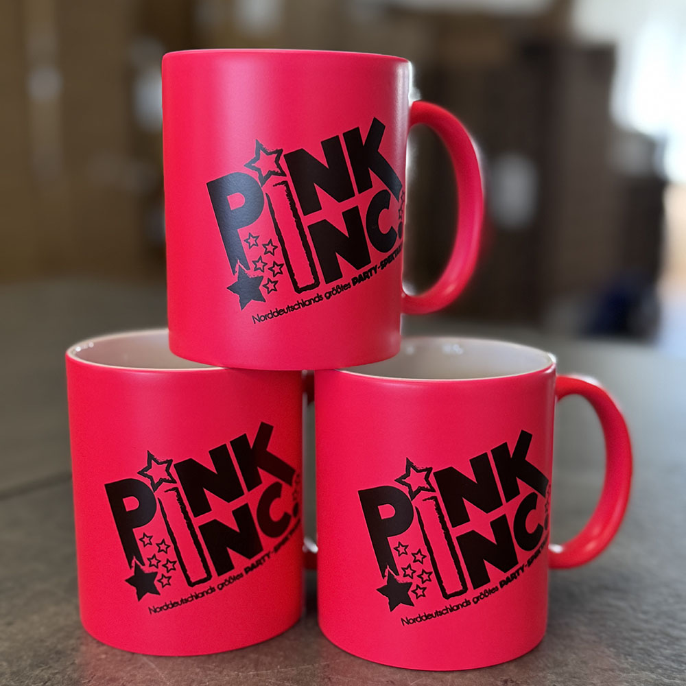 Tasse Neon mit Logo bedrucken - Pink Inc
